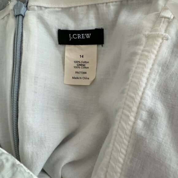 J Crew Strapless Dress Size 14 Womens Gray ombre Cotton crinkle  Lined pockets - Picture 5 of 5